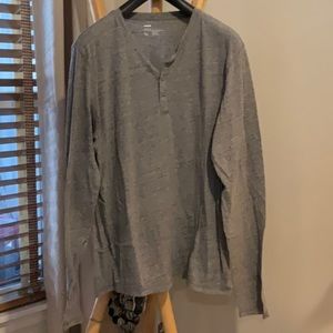 Public Opinion Long sleeve Henley button XL grey
